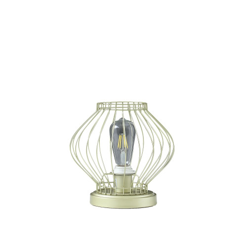 10" Gold Bedside Table Lamp With Gold Cage Shade N270-468812