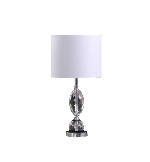 24" Silver Crystal Standard Table Lamp With White Shade N270-461339