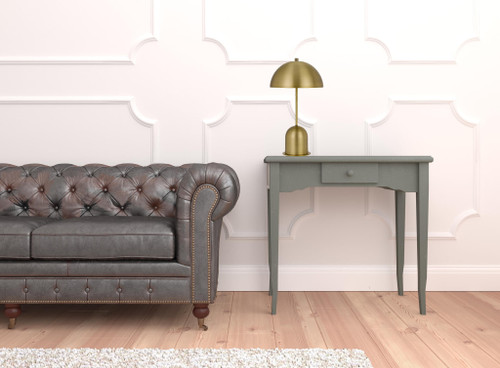 20" Antiqued Brass Metal Desk Table Lamp With Antiqued Brass Dome Shade N270-524709