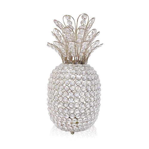 15" Silver Faux Crystal Decorative Pineapple N270-383780