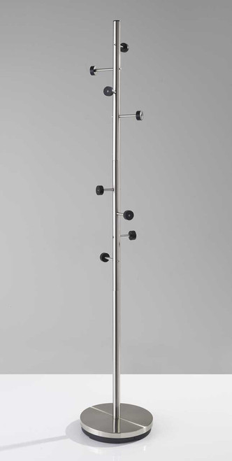 12" X 67.5" Brushed Steel Brushed Steel Coat Rack N270-372942