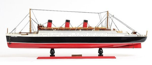 5" Black and Red RMS Queen Mary Boat Hand Painted Decorative Boat N270-401884