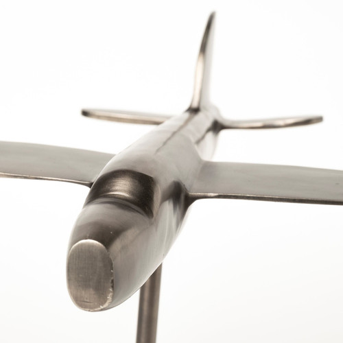 Gray Metal Bomber Plane Sculpture N270-392439