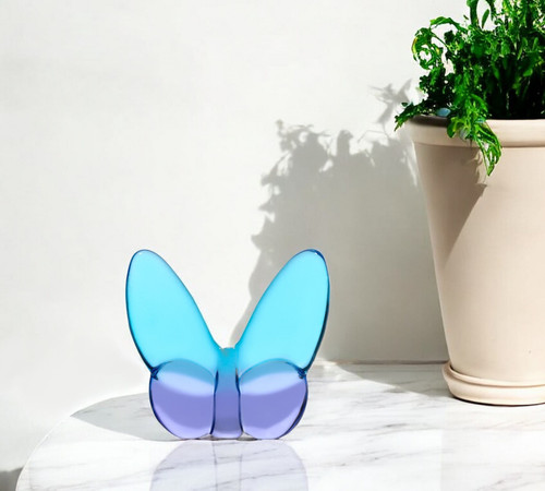 3" Blue and Purple Crystal Butterfly Figurine Tabletop Sculpture N270-554013