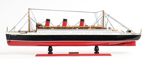 12" Black and Red RMS Queen Mary Large Boat Hand Painted Decorative Boat N270-401876