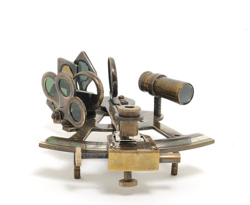 4" X 4.5" X 2.5" Nautical Sextant In Wood Box  Medium N270-364311