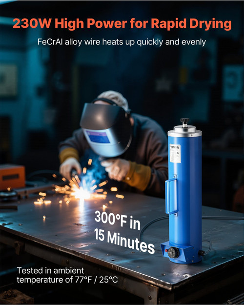 Portable Welding Rod Oven, 10LBS Capacity Electrodes Drying Oven 230W 120V, 86?°F to 302?°F Adjusta E415-11BYXLSDHTHGZHKO6001V9