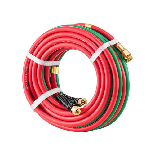 Oxygen Acetylene Hose, 1/4-Inch x 25FT Oxy Acetylene Hose with 9/16"-18 B Fitting, 300PSI T Grade W E415-TJYYGHJRGMG2RD7J9V0