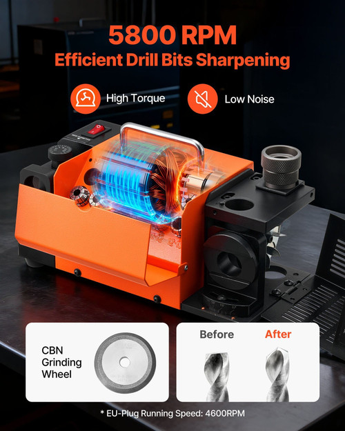 Drill Bits Sharpener MR-13D, 3-13mm Professional Drill Bit Grinder with Adjustable Lip Relief Angle E415-XXZTYMQ313MMYCBD3001V1