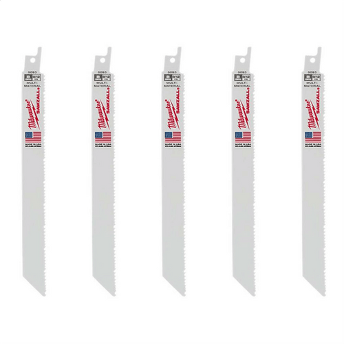 Milwaukee Tool 8" 8/12 TPI SAWZALL Blades (5 Pk) T398-MLW48-00-5093