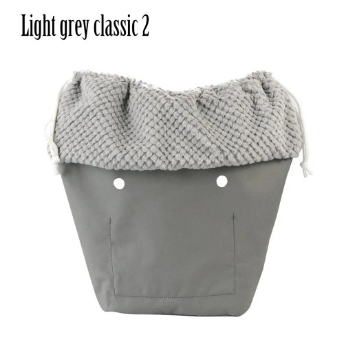 Color: plum - 2025 Winter O Bag Large Capacity Classic Mini Plush Fur Furry Organizer Top Drawstrin F640-12000039445396146