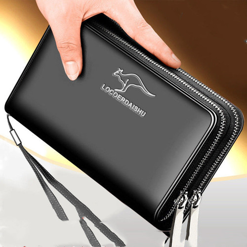 Color: Double black - Multi-card slot large capacity zipper long bag Q119-CJBHNSNS26764-Double black