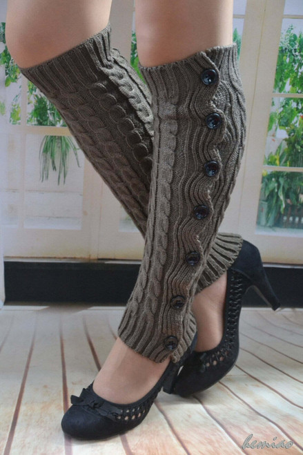 Color: RED - Cute As A Button Tall Boots Leg Warmers K290-50106479608081