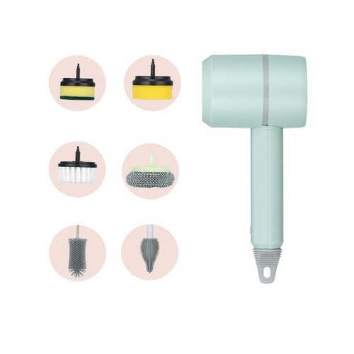 Color: GREEN - Spin And Scrub Mate Cordless Multi-functional Household Cleaning Brush K290-51913482764561