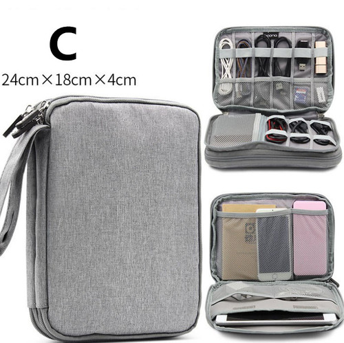 Color: Gray, style: C - Data line receiving package multi-function digital receiving bag headset ha Q119-CJBHNSNS02265-Gray-C