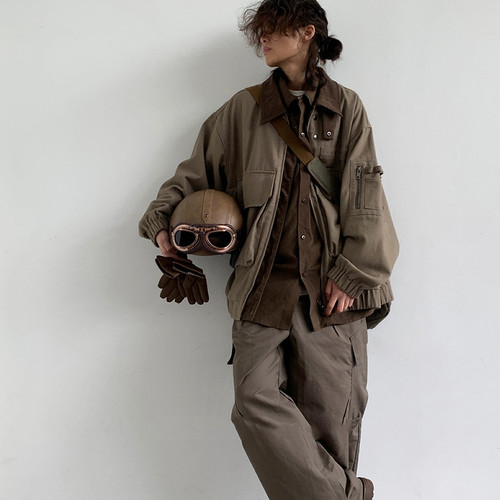 Loose Patchwork Large Pocket Wasteland Jacket Q119-CJXZ1910263