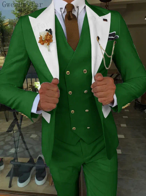 Color: Gold, Size: XXL - Gwenhwyfar Mint Green Groom Male Wedding Prom Suit Slim Fit Tuxedo Mens Fo F640-12000032615962158