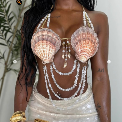 Shell Underwear Wild Vest Breastpin Body Chain On Neck Top Q119-CJCS2540678