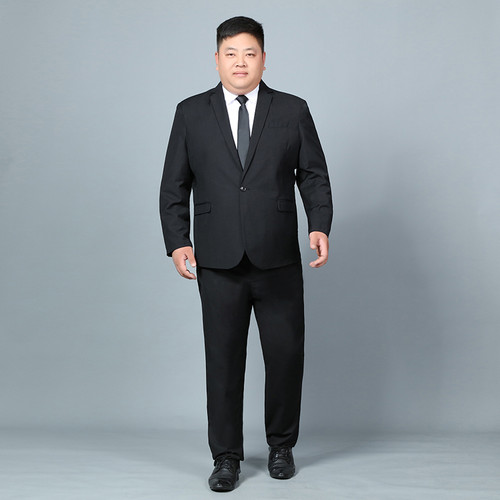 Color: Black 1button free tie, Size: 10XL - Plus Fat Plus Size Men's Suit Jacket Business Fat Suit Q119-CJXZ117570313MN