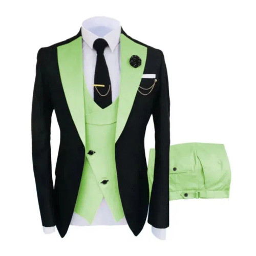 Color: Champagne, Size: S - Men Suits 3 Pieces Tailored Best Man Groom Wedding Tuxedo Slim Fit Jacq F640-12000031682934970
