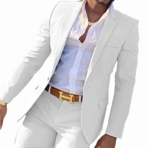 Color: Off white, Size: XL - Banquet Multicolor Suit Men's Suits Q119-CJXZ239092706FU