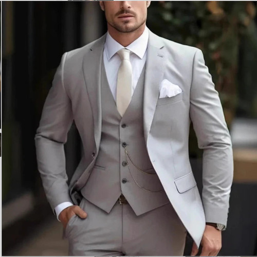 Color: Gray, Size: S - Mens Slim-Fit Light Luxury Suit Q119-CJXZ272391115OL