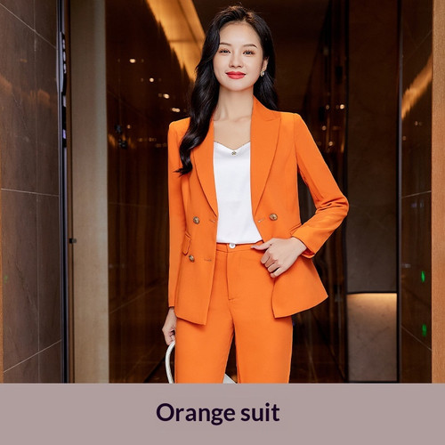 Color: Orange, Size: L-Top, Style:  - Womens Formal Suit Korean-Style Slim-Fit Casual Blazer With A Q119-CJYD270966822VE