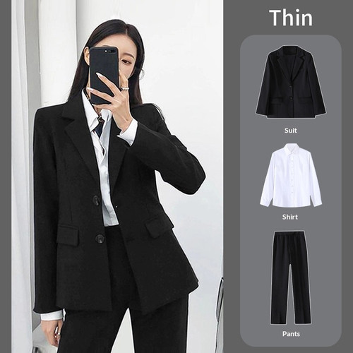 Color: Black, Size: S-Three piece set, Style:  - Black Suit Professional Attire Formal Business Wea Q119-CJYD270972003CX