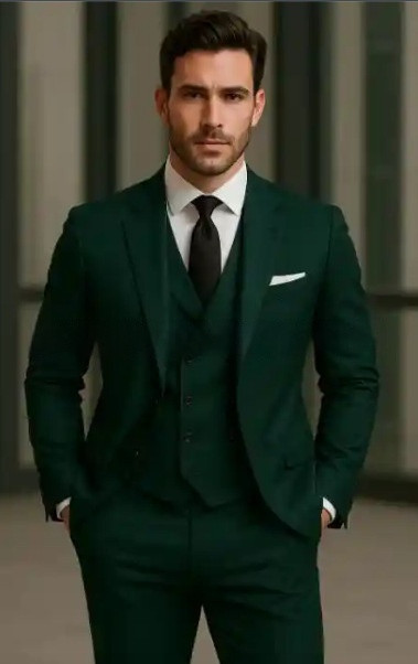 Color: Army Green, Size: 4XL - Bridegroom Groomsman Host Banquet Suit Three-piece Suit Q119-CJXZ255896848VE