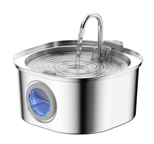 Color: Square Angle Faucet Window, style: US - All Stainless Steel Pet Water Dispenser Round Runway Q119-CJTS271696159GT