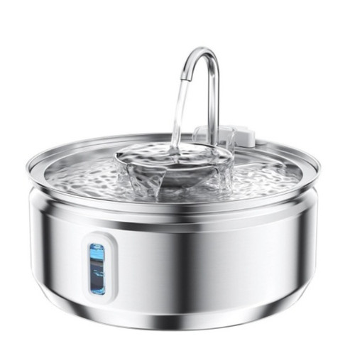 Color: Faucet With Bowl Window, style: US - All Stainless Steel Pet Water Dispenser Round Runway Ty Q119-CJTS271696113MN