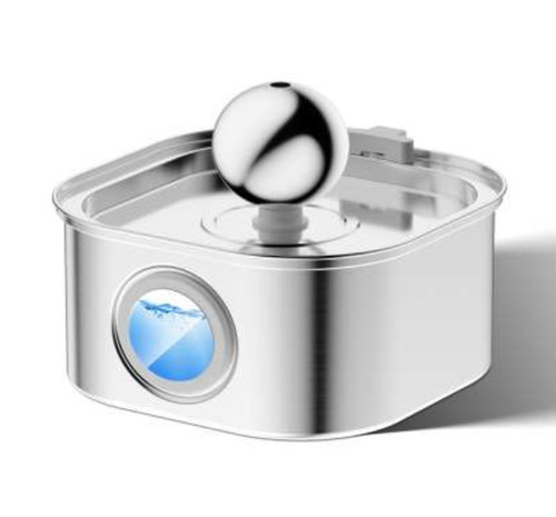 Color: Square Round Window Beads, style: US - All Stainless Steel Pet Water Dispenser Round Runway  Q119-CJTS271696163KP