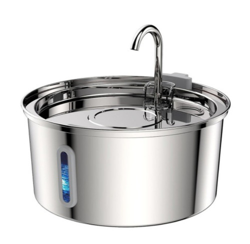 Color: Faucet With Strip Window, style: US - All Stainless Steel Pet Water Dispenser Round Runway T Q119-CJTS271696119SH