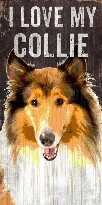 Pet Sign Wood I Love My Collie 5"x10" - Special Order Z157-7846017571