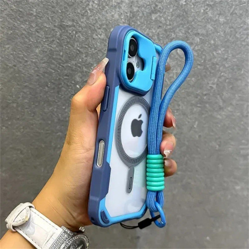 Color: Blue, Material: Silicon - Armor Candy Color Clash For Magsafe Phone Case For iPhone 16 15 14 F640-12000043750167806
