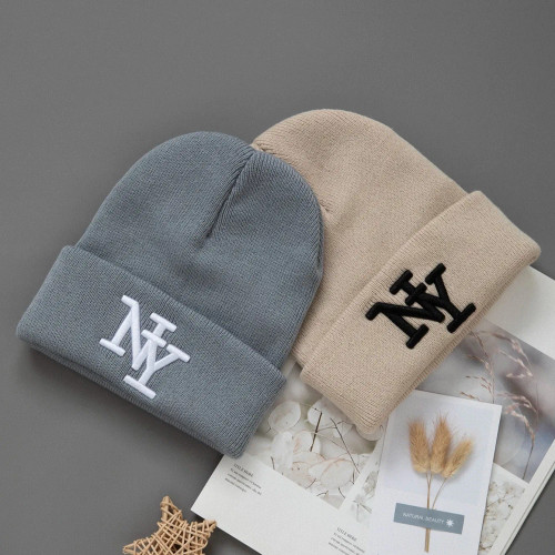 Color: Chrome Silver - 1/2/3pcs Unisex Winter Beanie Hats, Solid Color Knitted Warm Outdoor Caps wi F640-12000050459873090