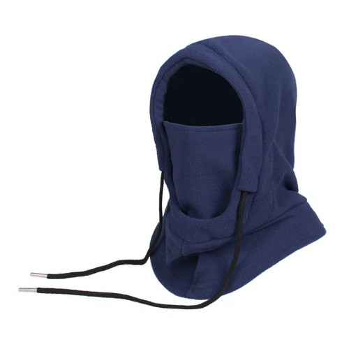 Color: Red - Warm Fleece Balaclava for Men Women Winter Face Mask Neck Warmer Hooded Cap Windproof  F640-12000043836861378