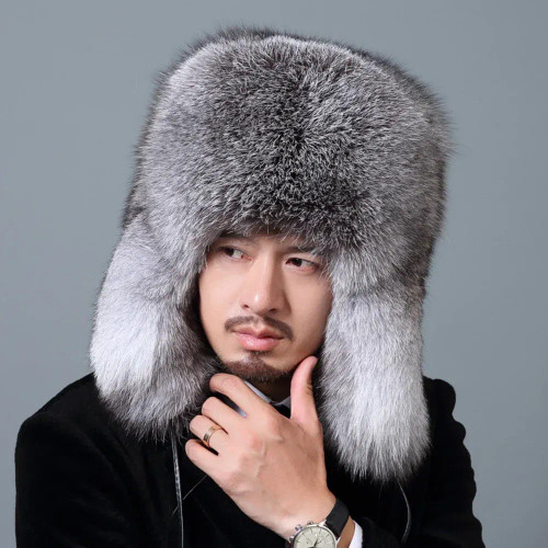 Color: SKY BLUE, Hat Size: 60/61, Ships From: CHINA - Men Real Fur Beanies Hat Mongolian Hat Unique F640-12000044265492183