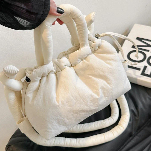 Color: Beige, Ships From: CHINA - Fashion Small Puffer Tote Bag Designer Padded Women Shoulder Bags F640-12000041584453225