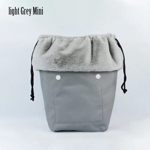 Color: army green - 2025 Winter O Bag Large Capacity Classic Mini Plush Fur Furry Organizer Top Dra F640-12000039445396128