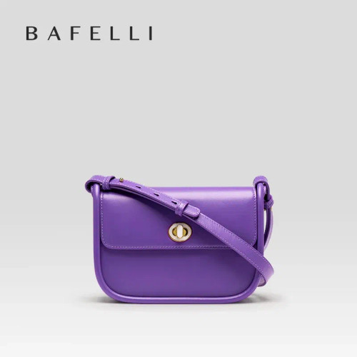 Color: PURPLE - BAFELLI 2024 WOMEN'S NEW TREND LEATHER SADDLE BAGS FASHION STYLE ORIGINAL DESIGNER  F640-12000030459353883