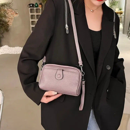 Color: black - Women Genuine Leather Shoulder Bag New Casual Female  Small Crossbody Bags For Women F640-12000035580156558