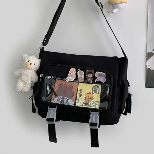 Color: Beige - Japanese Style Kawaii Itabag for Dolls Large Handbags New Nylon School Bags for Teen F640-12000042861307605