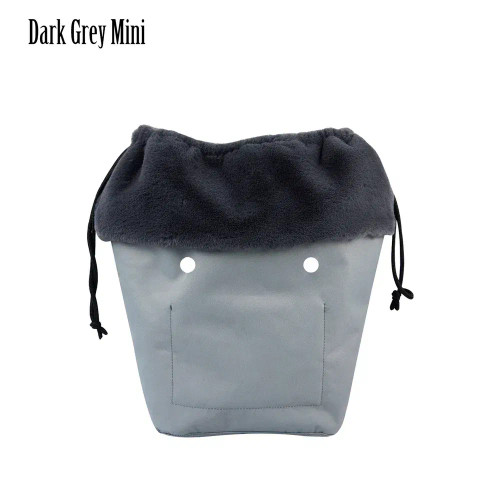 Color: Clear - 2025 Winter O Bag Large Capacity Classic Mini Plush Fur Furry Organizer Top Drawstri F640-12000039445396123
