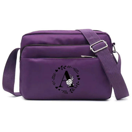 Color: black - Purple One Shoulder Crossbody Bag Portable Commuting Large Capacity Simplicity Stora F640-12000038178555371