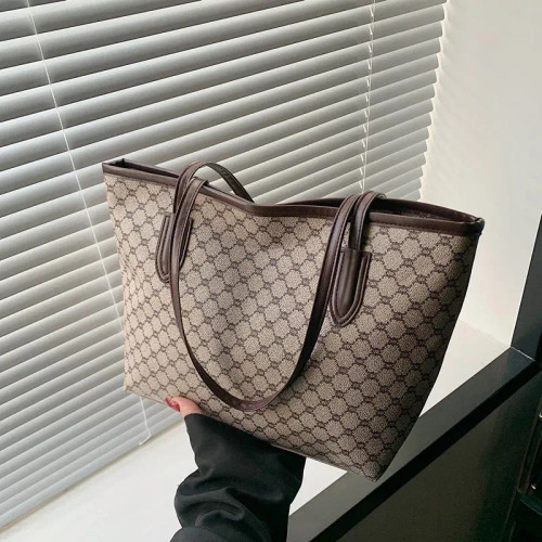 Color: Khaki - Fashion Women's Tote Bag Large Capacity Textile Printed Shoulder Bag,Lightweight&Dur F640-12000048168547109