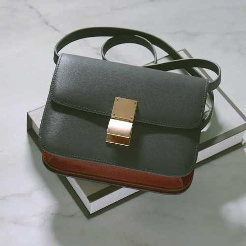 Color: SKY BLUE, Size: M - Factory Genuine Leather Ladies Tofu Bag Luxury Design Handbag Purse Smal F640-12000033444466284