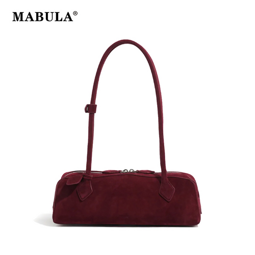 MABULA Brand Luxury Design Genuine Leather Underarm Shoulder Bag Cow Leather Fashion Suede Hobos Ha F640-3256808180598808