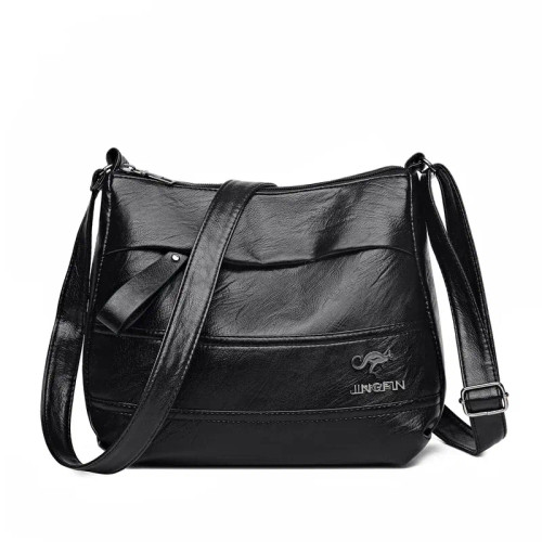 Color: black - Elegant Leather One Shoulder Handbag Shopping Bag 2024 New Women's Fashion Handbag S F640-12000042175689182