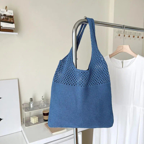 Color: Champagne - Summer Beach Party Bag Purse Shopper Tote Satchel Female Vintage Hollowed Out Kn F640-12000040387496311